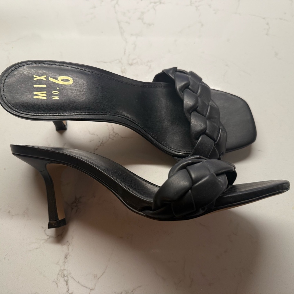 Mix No. 6 Black Braided Stiletto Heels